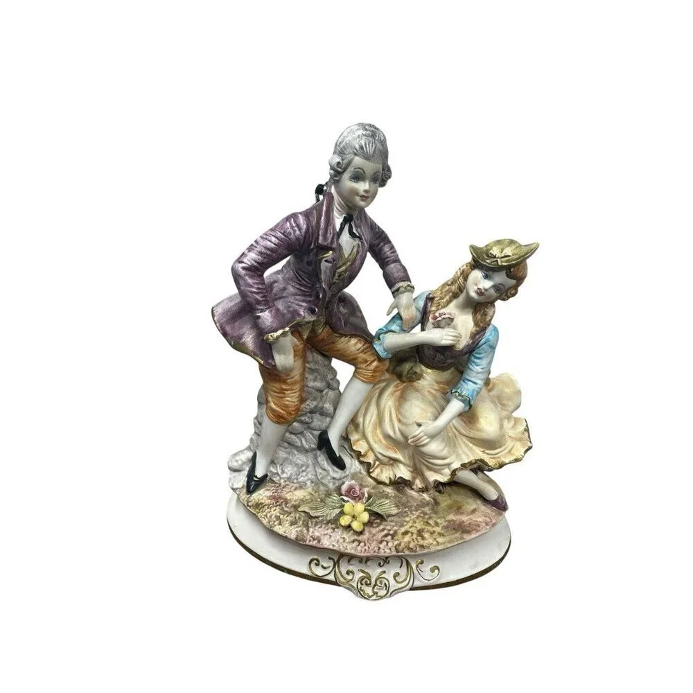 Capodimonte N Italian Porcelain Figurine Victorian Couple 60s-70s Era